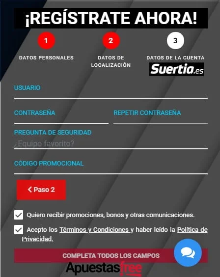 código promocional de Suertia