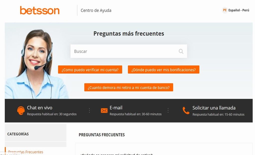 Betsson México servicio al cliente