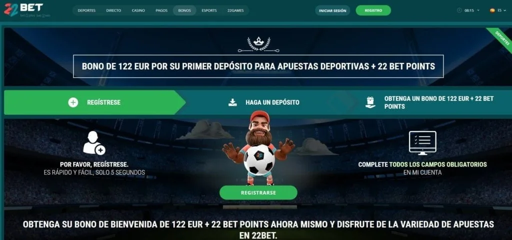 22bet bono