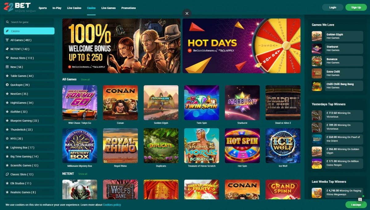 22bet casino no deposit bonus