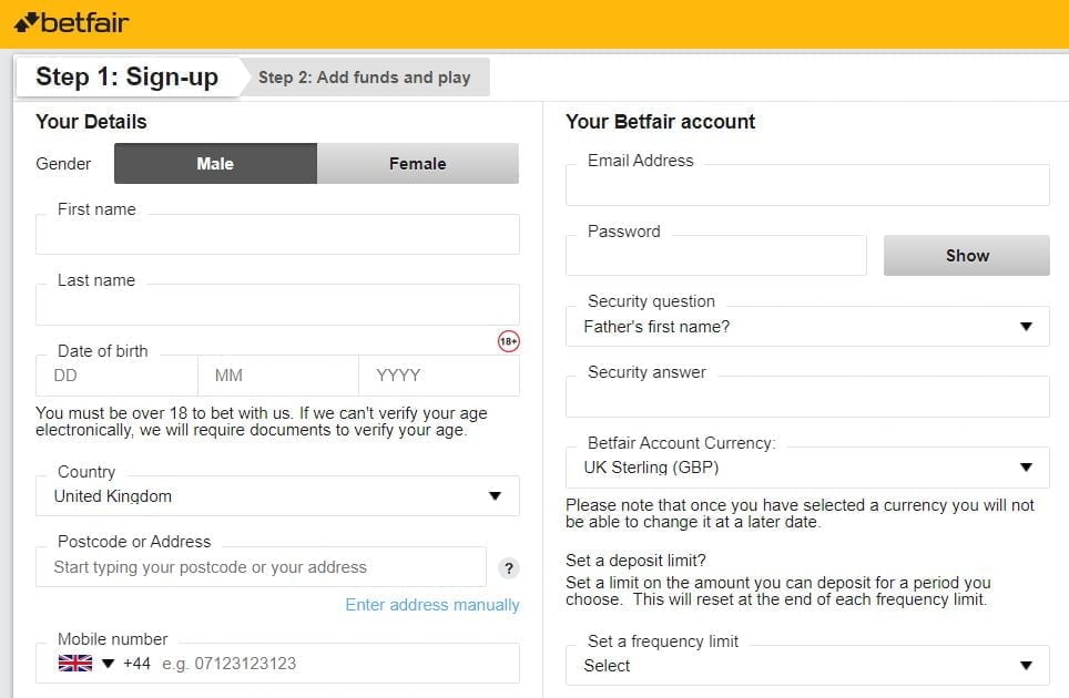How to register with Betfair 