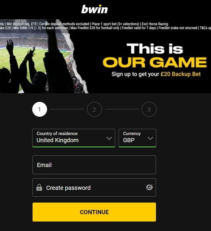How to register with Bwin