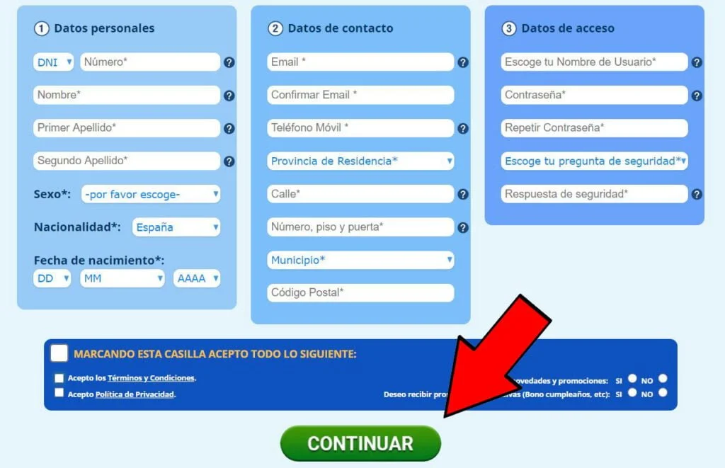 registro en la casa yobingo