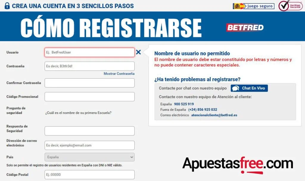 registrarse en betfred