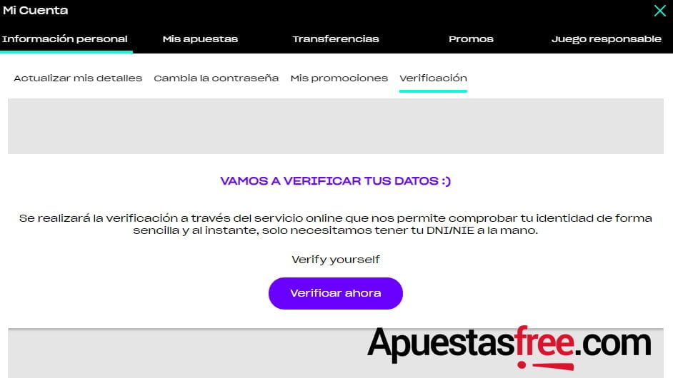 verificar identidad en versus