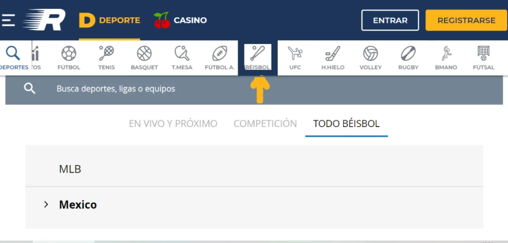 rushbet bono de beisbol