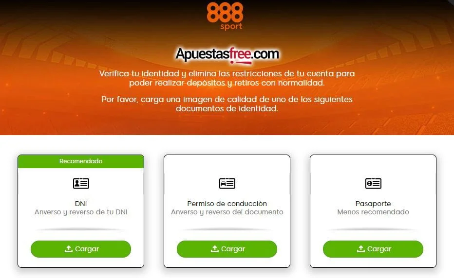 verificar identidad 888sport