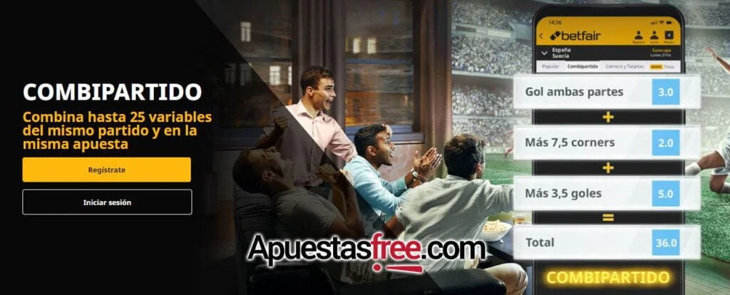 combipartido tipos apuestas betfair