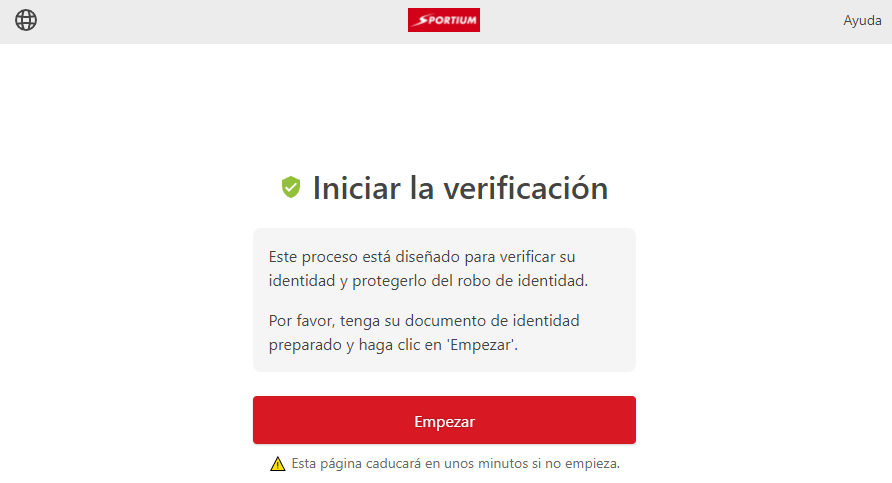 verificar cuenta sportium