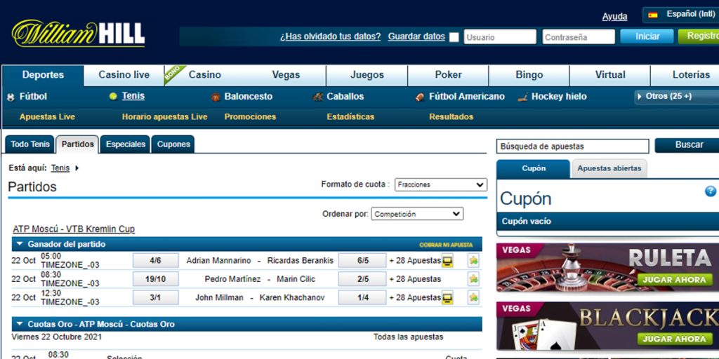 william hill tenis