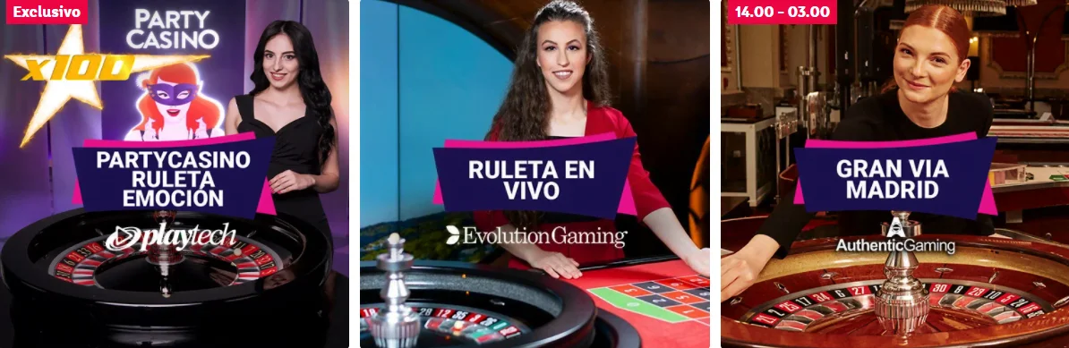 ruletas en vivo partycasino