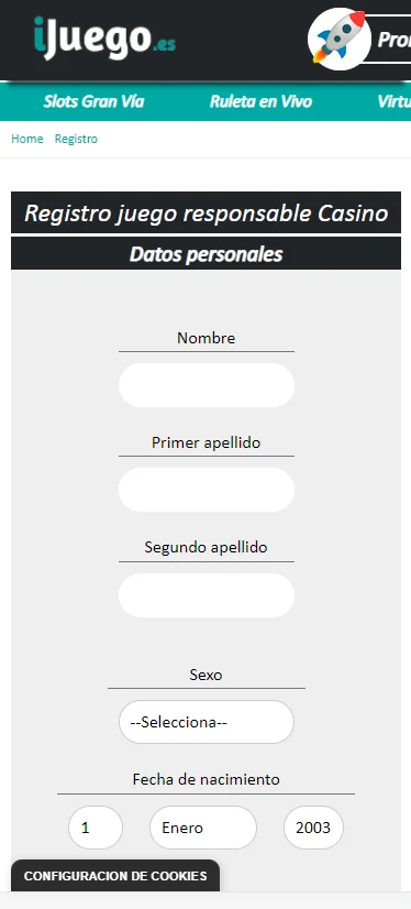 registrarse en ijuego móvil