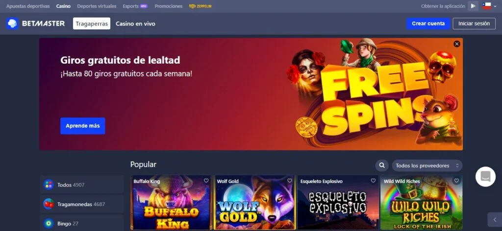 betmaster bonos chile