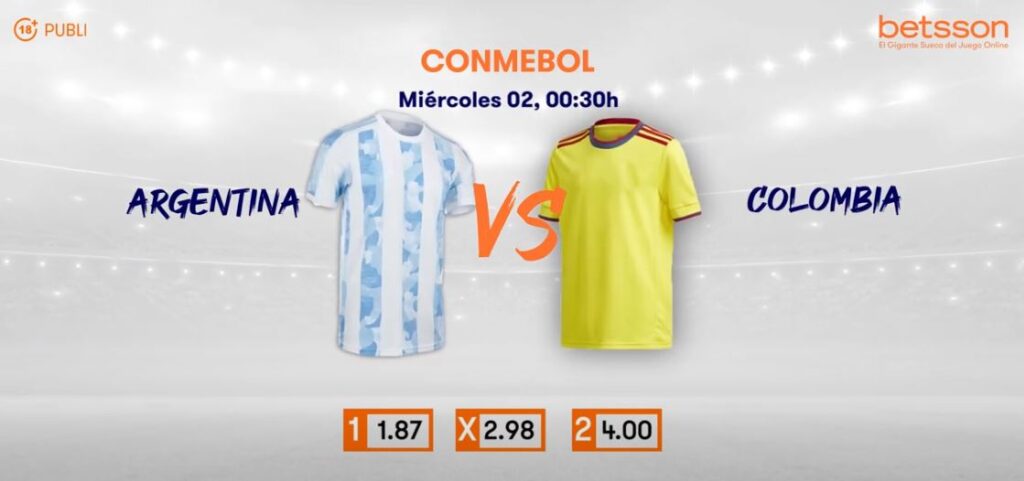 argentina - colombia en betsson mejores cuotas