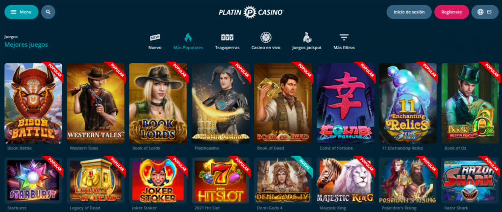 platincasino bono de slots