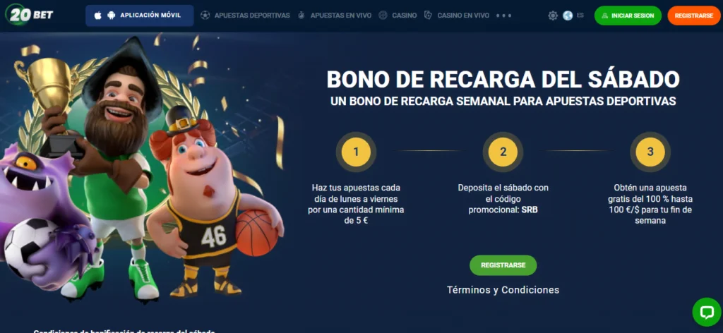 20Bet Bono de Recarga Apuestas