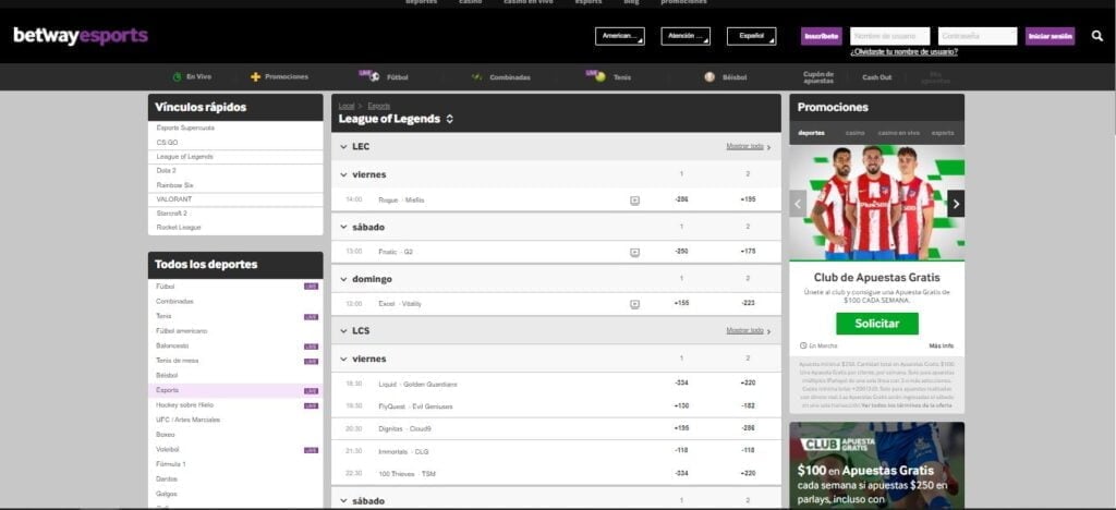 betway apuesta gratis semanal