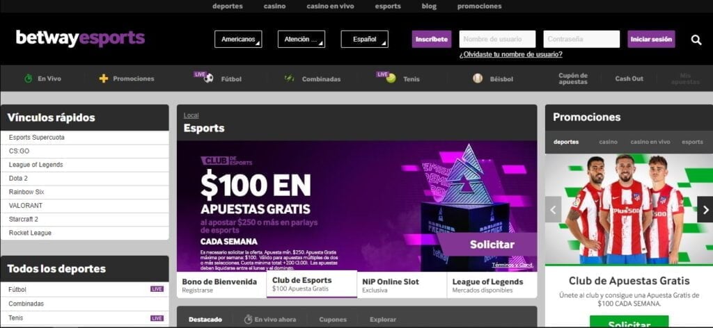 betway esports apuestas gratis semanal