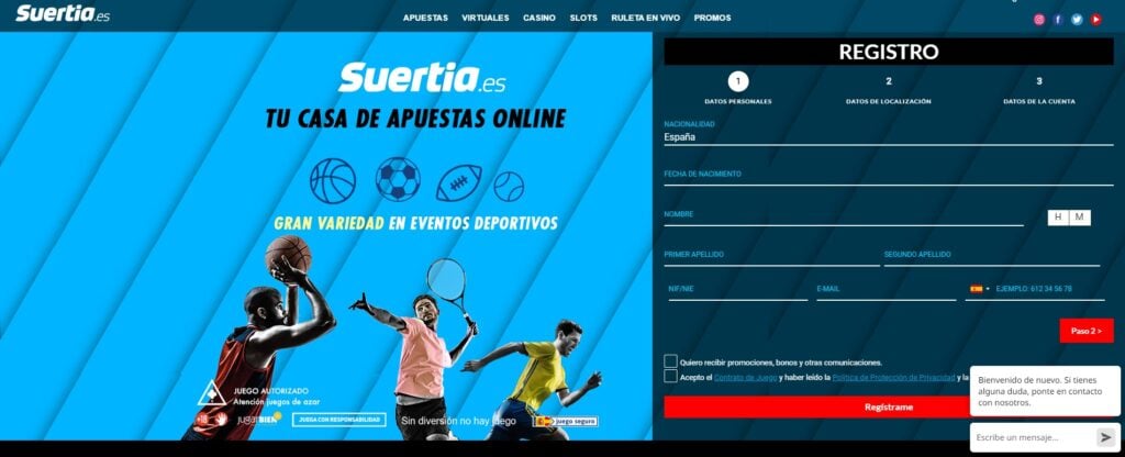 como registrarse en suertia