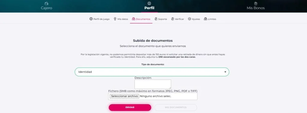 verificación cuenta Casino Gran Madrid