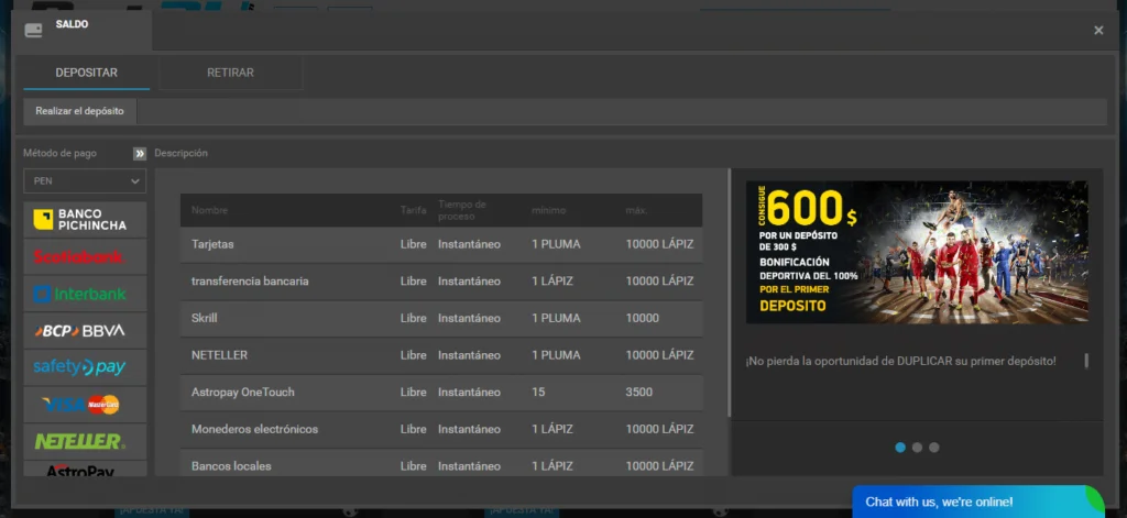 como ingresar dinero en bet2u