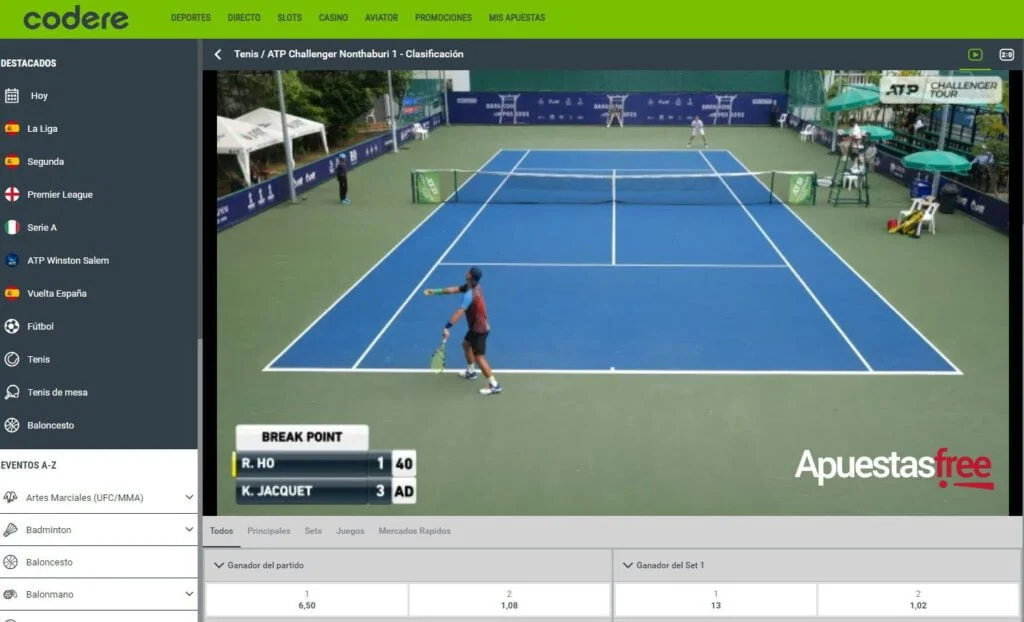 streaming tenis codere