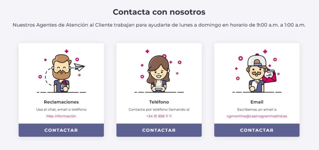 atención al cliente casino gran madrid