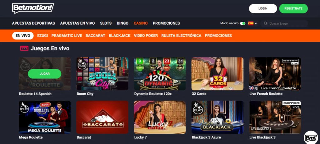 betmotion bono bienvenida casino