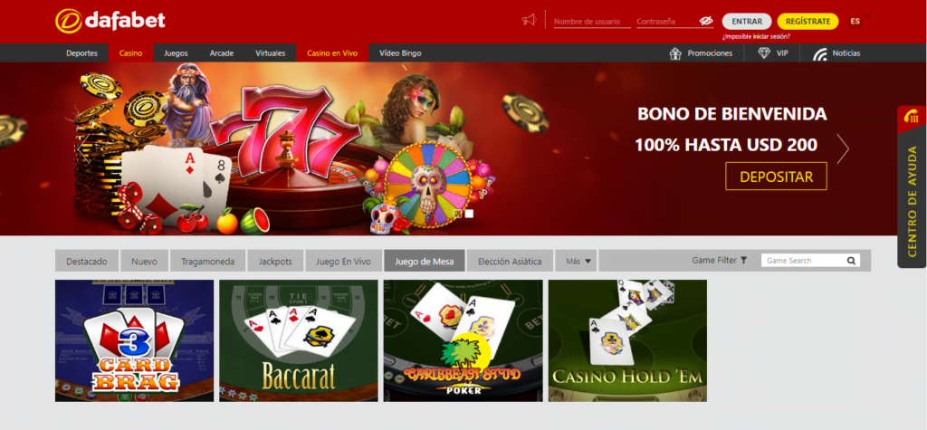 dafabet casino en directo