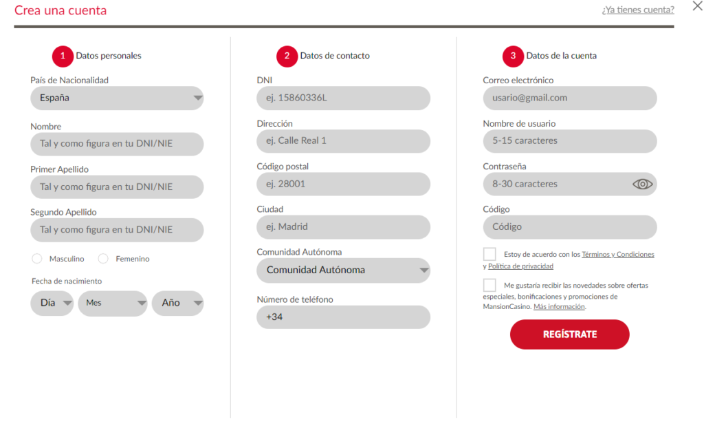registrarse mansioncasino
