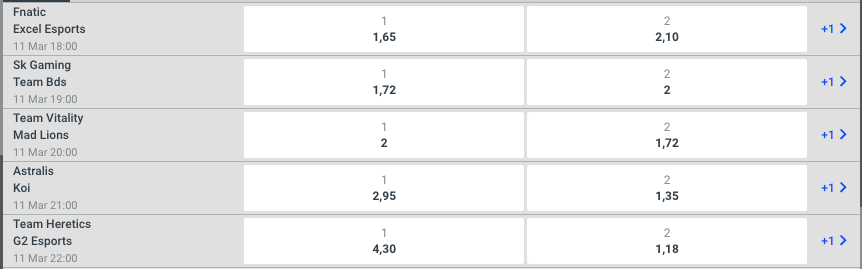 Codere - Mejores apuestas LEC de LoL