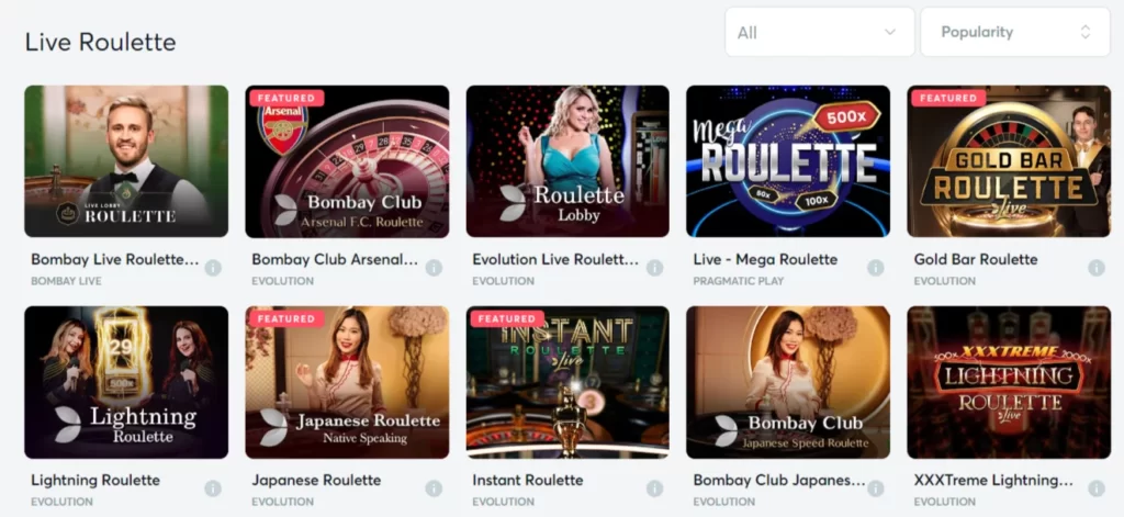 bitcasino mesas de ruletas