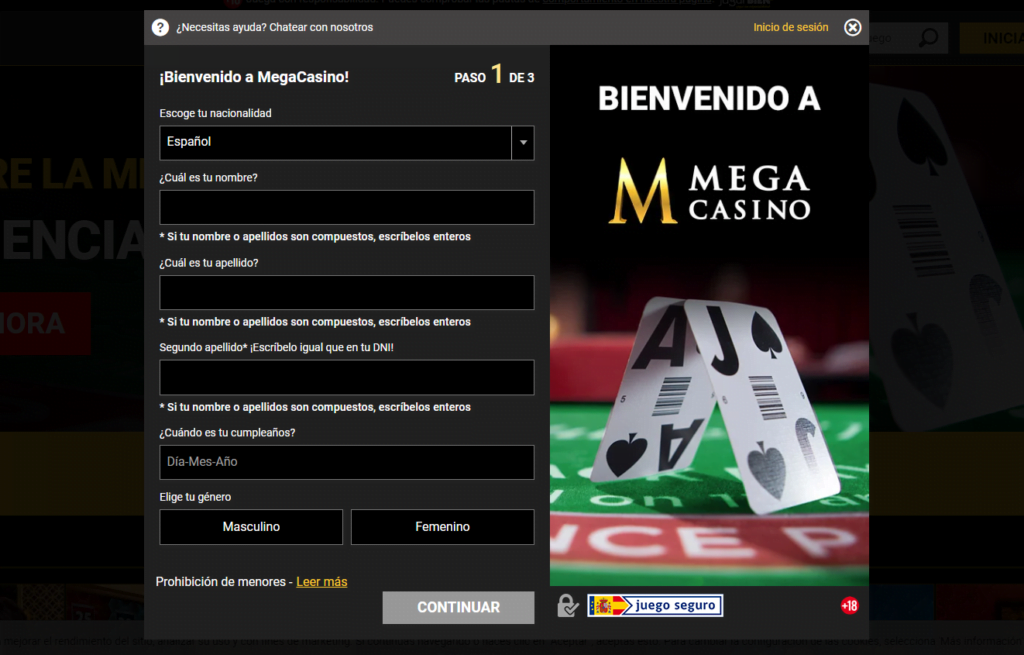 registro megacasino