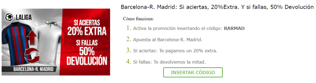 barcelona vs real madrid promoción marcaapuestas