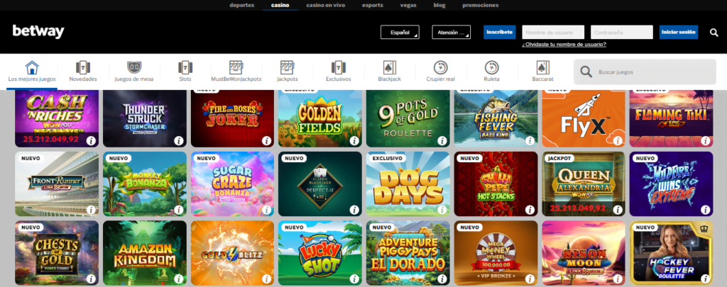 betway bono casino online