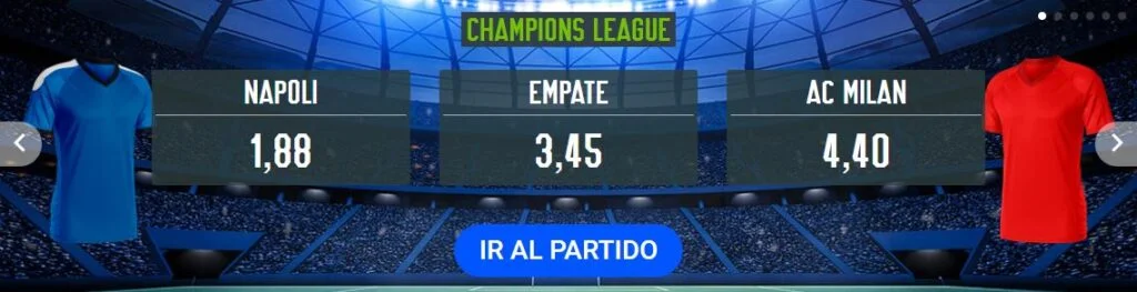 apuestas codere nápoles vs milan