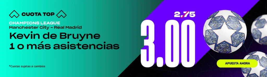 cuota top versus manchester city vs real madrid