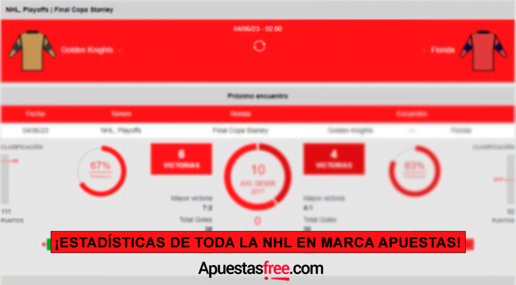 estadísticas marca apuestas nhl