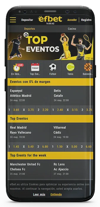 crear cuenta efbet móvil