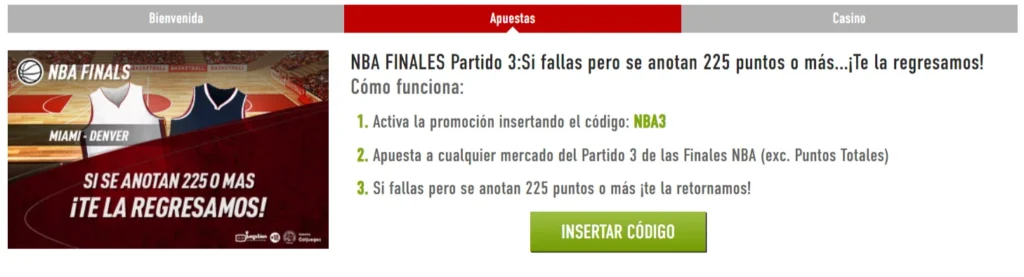 sportium oferta nba finales