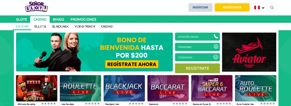 srslots bono casino en vivo