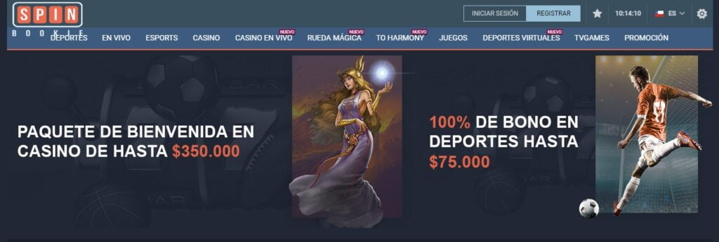 SPINBOOKIE bono casino en vivo