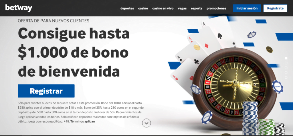 betway bono casino en vivo