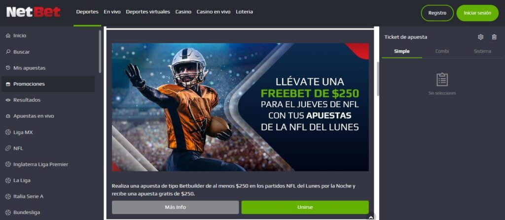 Netbet nfl freebet