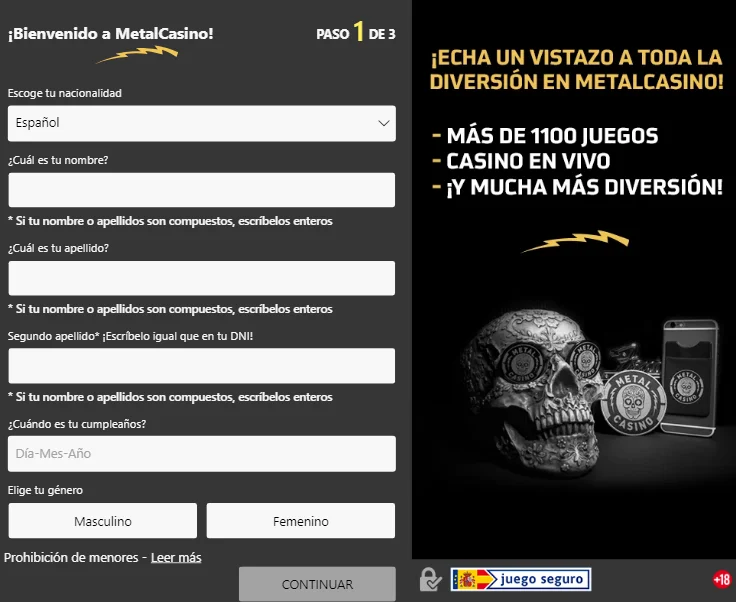 REGISTRO METAL CASINO