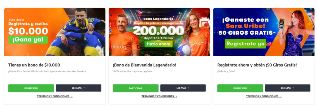 betsson nuevos bonos gratis 