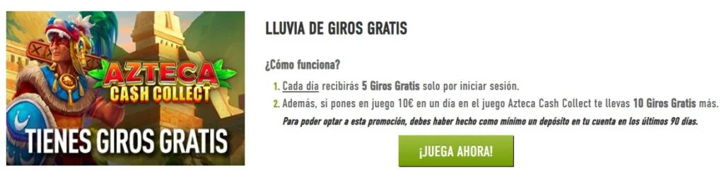 lluvia de giros sportium