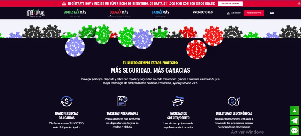 mexplay pasos para sacar dinero