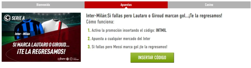 sportium oferta inter milán