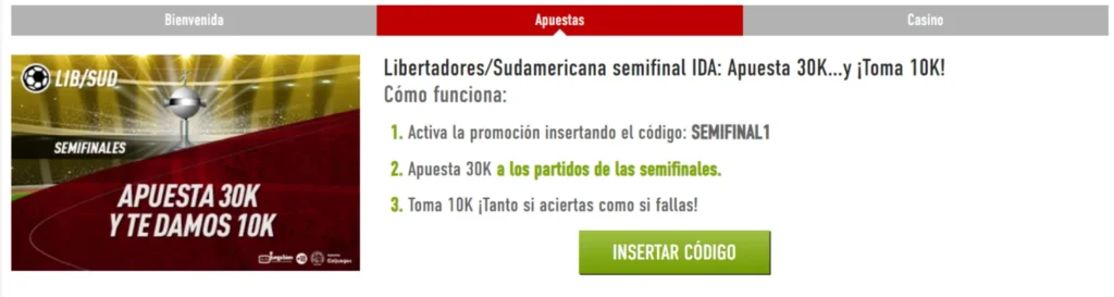 sportium oferta semifinales ida